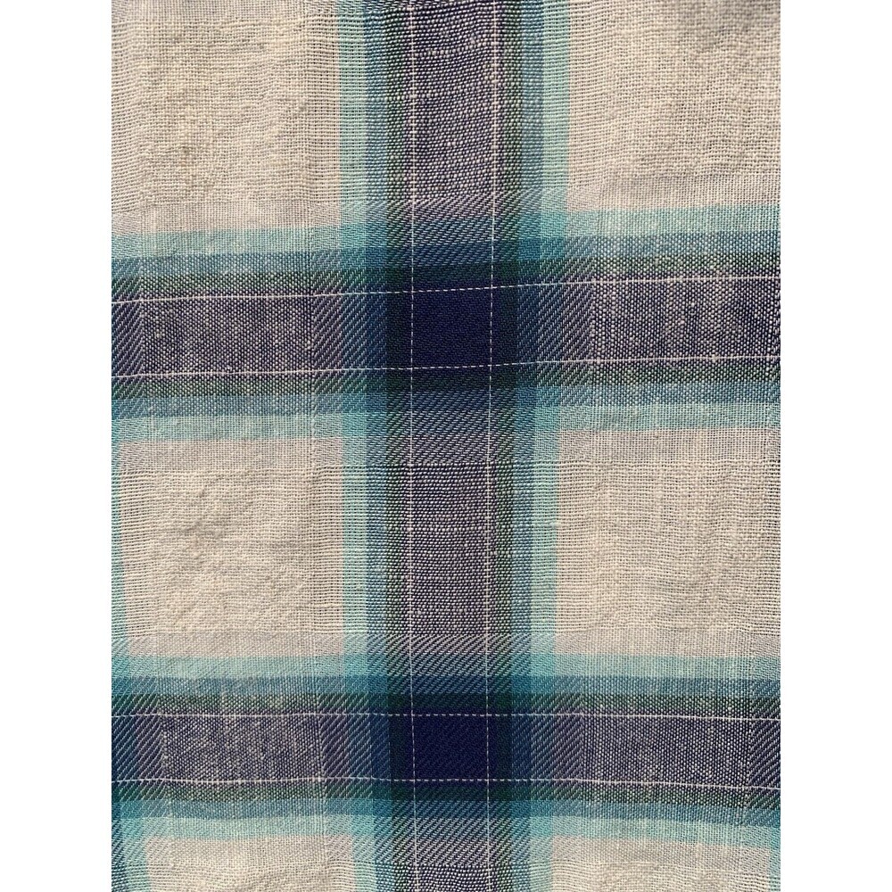 Boss Orange Hugo Boss Turn Back Cuffs S Blue/White Plaid Cotton Linen Blend - Picture 16 of 16